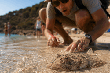 Petermännchen am Strand zu finden, kann eine Gefahr sein.