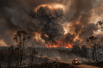 Nachbildung einer Pyrocumulonimbus-Wolke 2019/20 über dem Buschfeuer in Australien