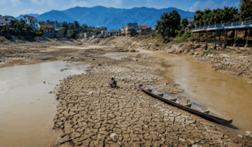 Vision einer Flusslandschaft nach El Niño 2026, KI generiert
